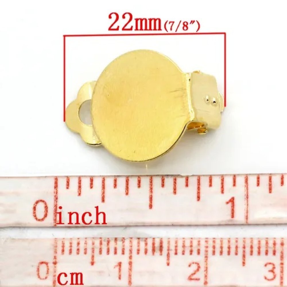 Supports Boucles d'oreilles Clips Plateau N&deg;01 2&eacute;me Choix x 20 Paires Dor&eacute;