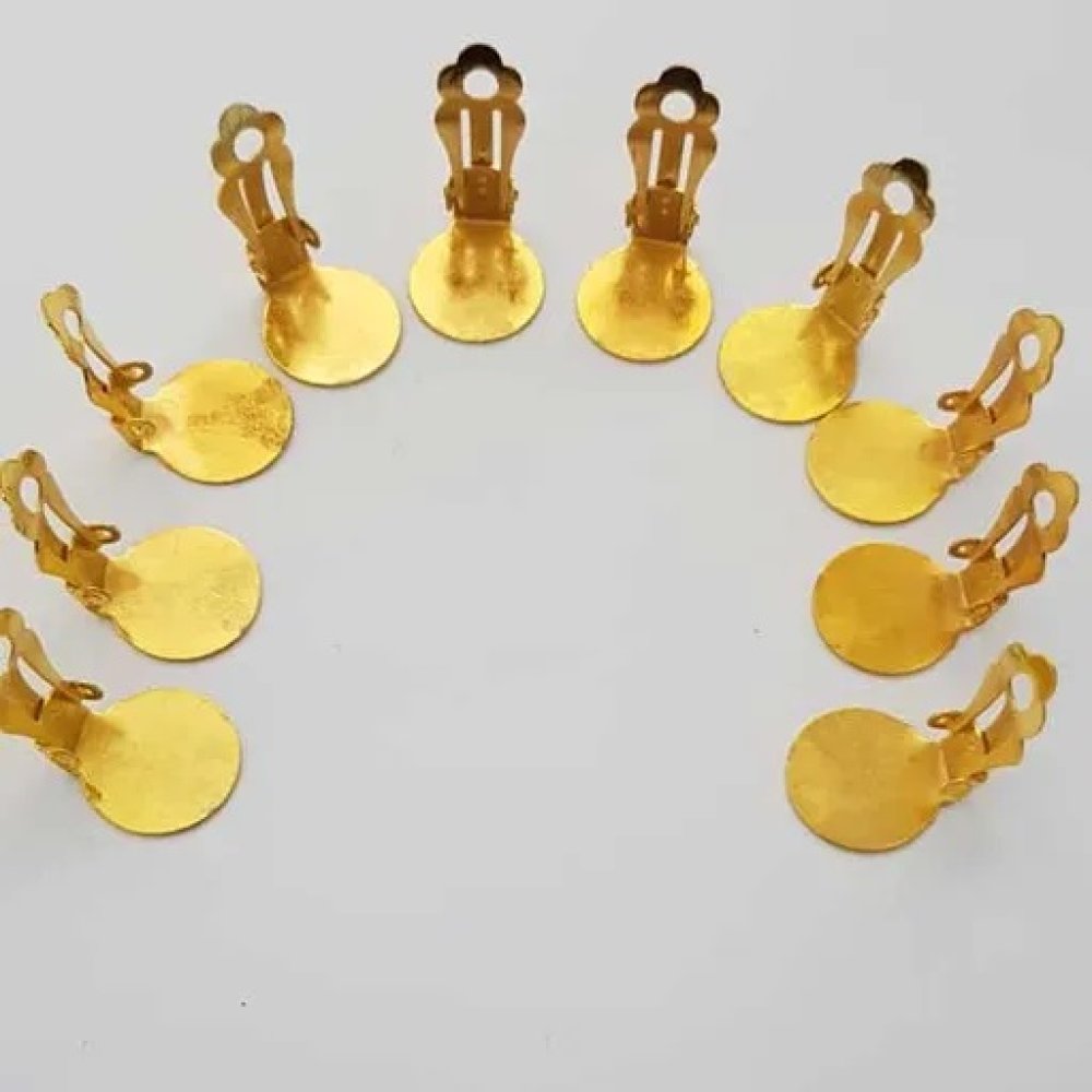 Supports Boucles d'oreilles Clips Plateau N&deg;01 2&eacute;me Choix x 20 Paires Dor&eacute;