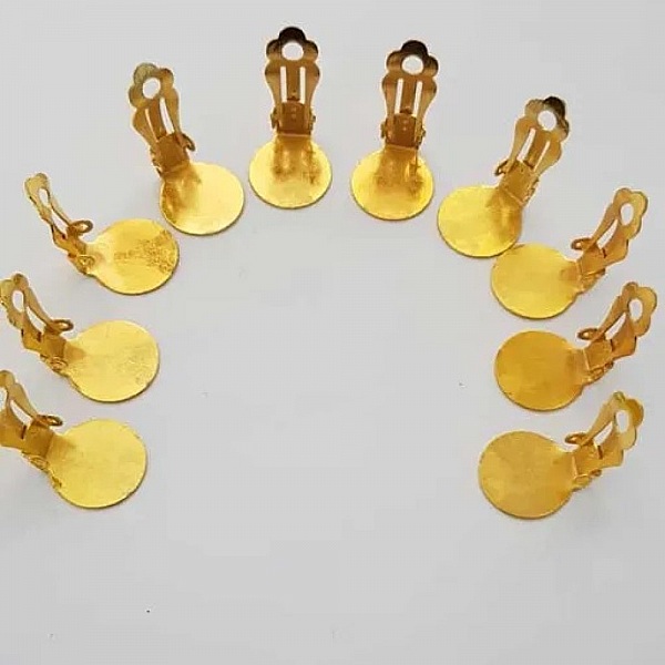 Supports Boucles d'oreilles Clips Plateau N&deg;01 2&eacute;me Choix x 20 Paires Dor&eacute;