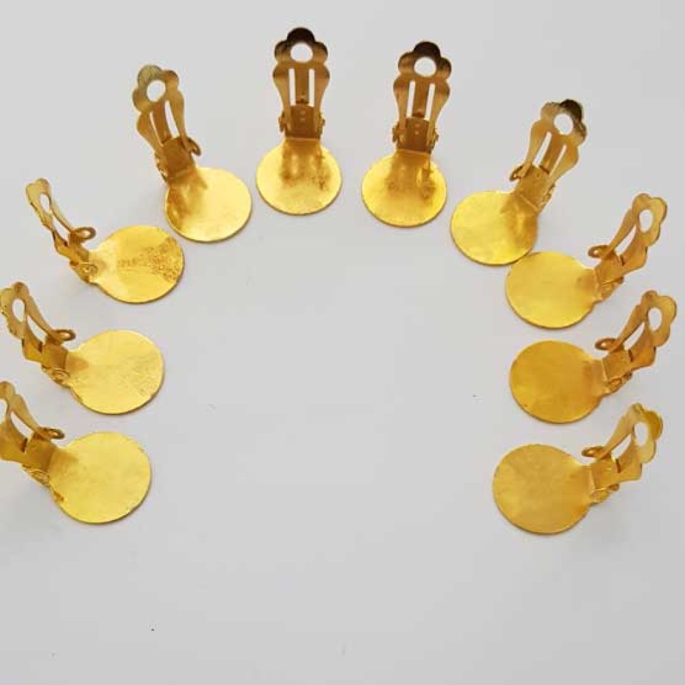Supports Boucles d'oreilles Clips Plateau N&deg;06 2&eacute;me Choix x 5 Paires Dor&eacute;