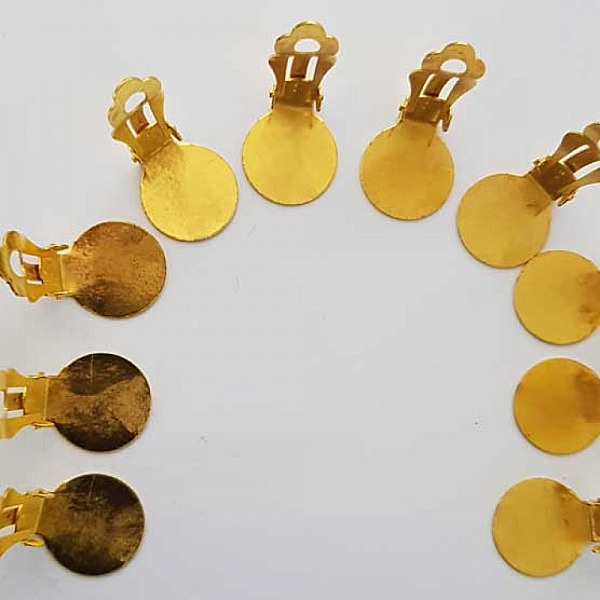 Supports Boucles d'oreilles Clips Plateau N&deg;06 2&eacute;me Choix x 10 Paires Dor&eacute;