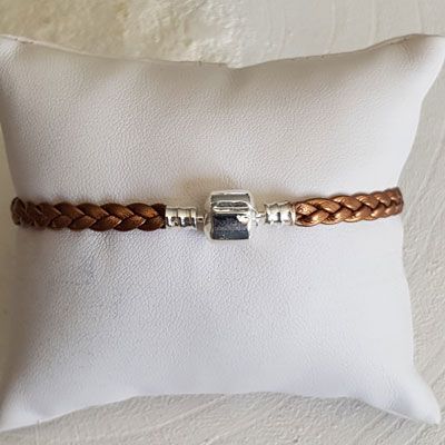 Bracelet Clip Europ&eacute;en tress&eacute; Uni 03 DU 15 AU 23 CM Antic