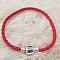 Bracelet Clip Europ&eacute;en tress&eacute; Uni 01 DU 15 AU 23 CM Rouge
