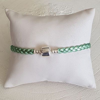 Bracelet Clip Europ&eacute;en tress&eacute; Uni 03 DU 15 AU 23 CM Sylvergreen