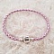 Bracelet Clip Europ&eacute;en tress&eacute; Uni 02 DU 15 AU 23 CM Mauve Argent&eacute;