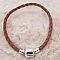 Bracelet Clip Europ&eacute;en tress&eacute; Uni 01 DU 15 AU 23 CM Brun