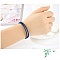 Bracelet Double Cuir Tress&eacute; Bleu 38 cm Fermoir Clip Argent 925