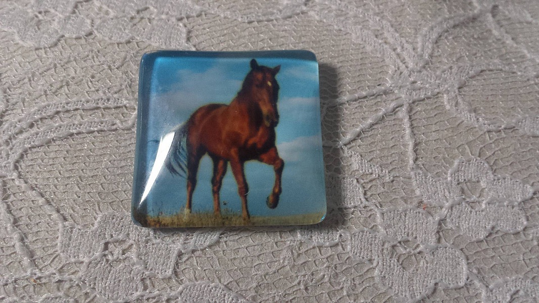 cabochon carr&eacute; en verre 30mm 015 