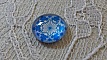 cabochon rond en verre 12mm fleur bleu 031 
