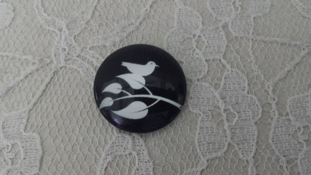 cabochon rond en verre 10mm oiseaux 013 