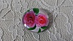 cabochon rond en verre 20mm fleur 01-023 