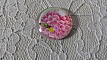 cabochon rond en verre 20mm fleur 01-018 