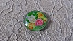cabochon rond en verre 20mm fleur 01-007 