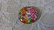 cabochon rond en verre 25mm fleur 01-046 
