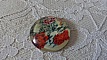 cabochon rond en verre 25mm fleur 01-042 
