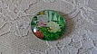 cabochon rond en verre 25mm fleur 01-041 