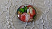 cabochon rond en verre 25mm fleur 01-039 