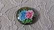 cabochon rond en verre 25mm fleur 01-016 
