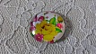 cabochon rond en verre 25mm fleur 01-002 