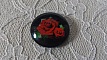 cabochon rond en verre 25mm fleur 01-001 
