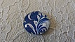 cabochon rond en verre 25mm fleur 042 