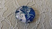 cabochon rond en verre 25mm fleur 029 