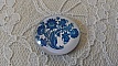 cabochon rond en verre 25mm fleur 022 