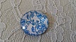 cabochon rond en verre 25mm fleur 014 