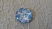 cabochon rond en verre 25mm fleur 012 