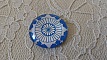 cabochon rond en verre 25mm fleur 011 