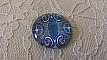 cabochon rond en verre 25mm fleur 008 