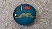 cabochon rond en verre 25mm moustache 037 