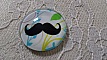 cabochon rond en verre 25mm moustache 031 