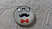 cabochon rond en verre 25mm moustache 014 