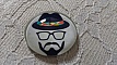 cabochon rond en verre 25mm moustache 006 