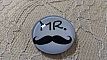cabochon rond en verre 25mm moustache 004 