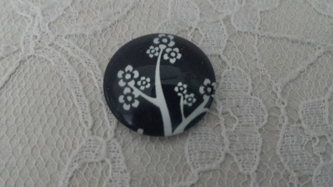 cabochon rond en verre 25mm oiseaux 020 