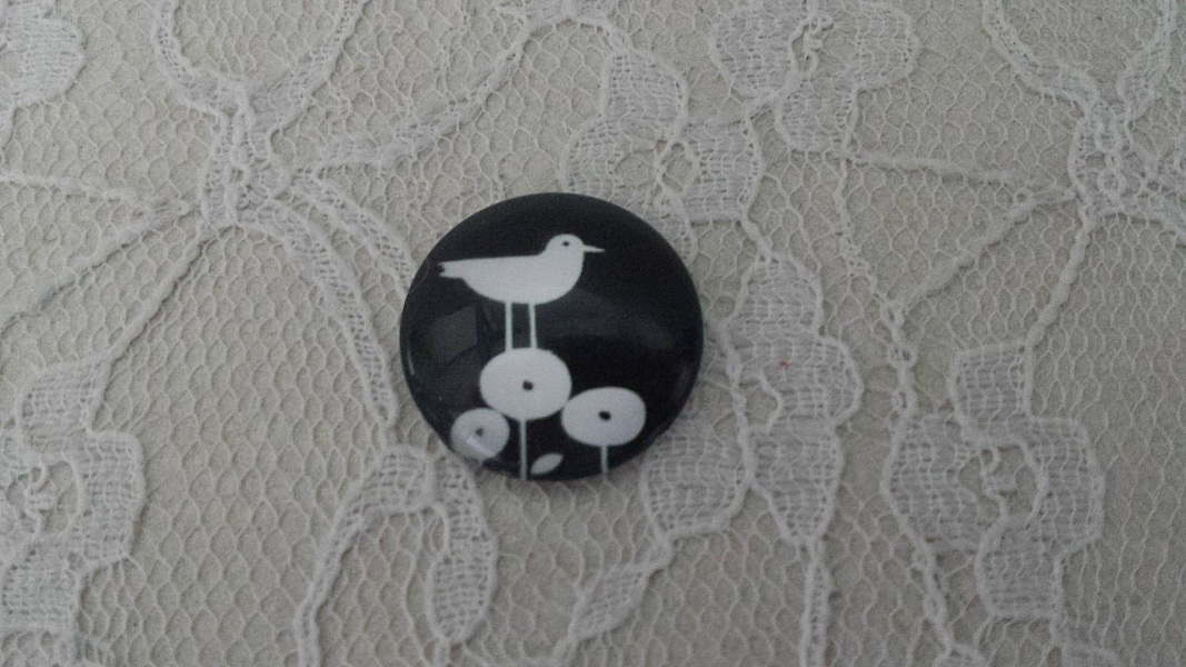 cabochon rond en verre 25mm oiseaux 012 