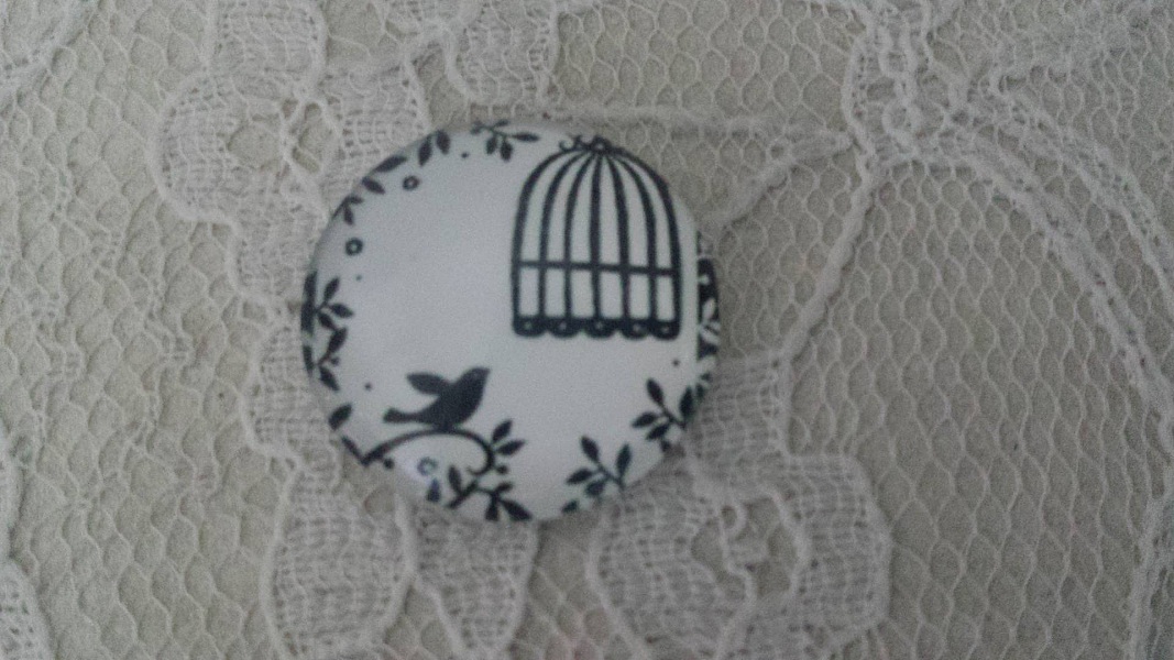 cabochon rond en verre 20mm oiseaux 014 