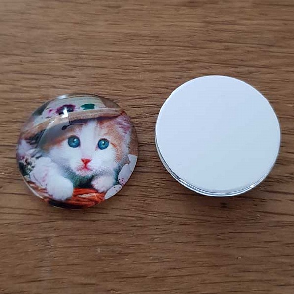 cabochon rond en verre 25mm divers 011