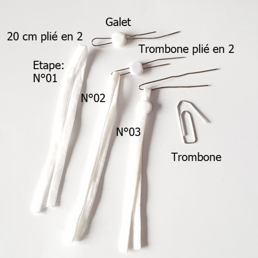 kit 20 Bandes &eacute;lastiques cordon Blanc avec Boucle R&eacute;glable attache pour Masque..