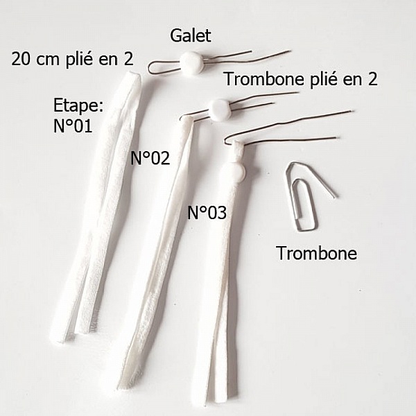 kit 20 Bandes &eacute;lastiques cordon Blanc avec Boucle R&eacute;glable attache pour Masque..