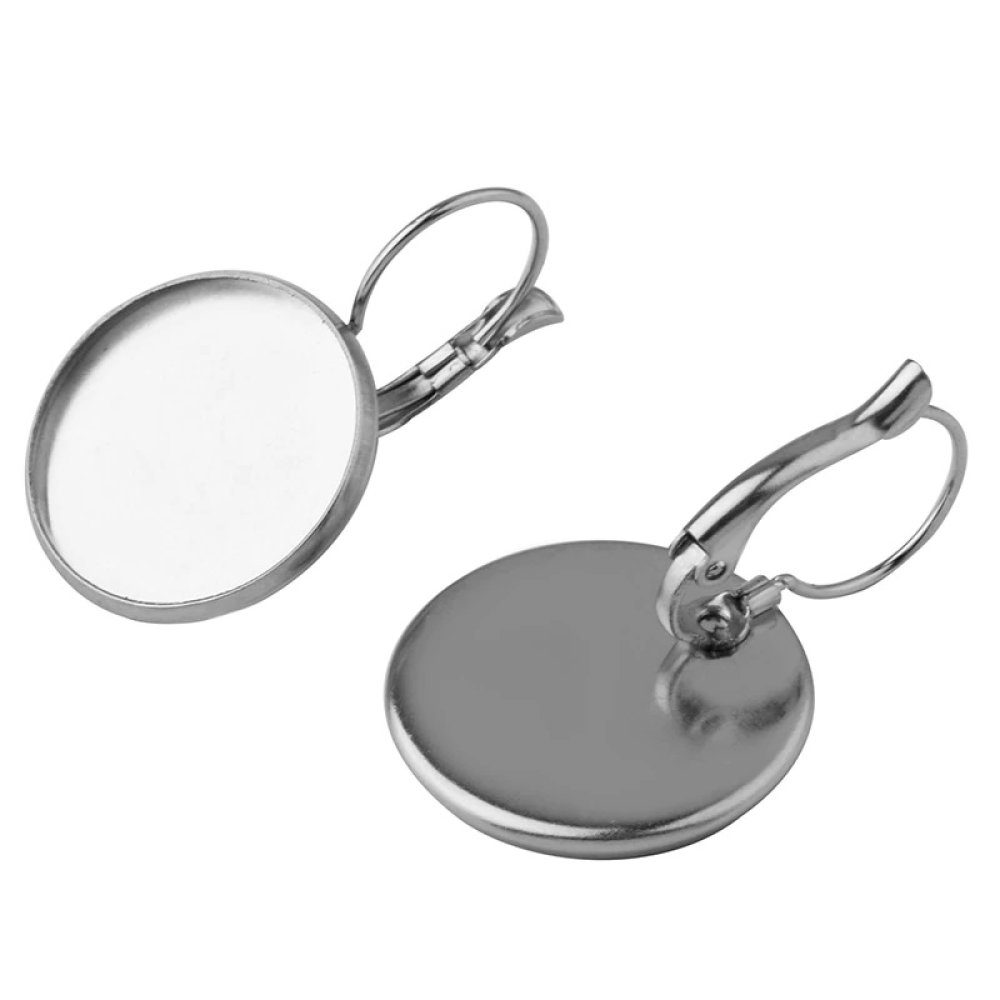 support cabochon acier inoxydable boucle d'oreille 16 mm N&deg;07