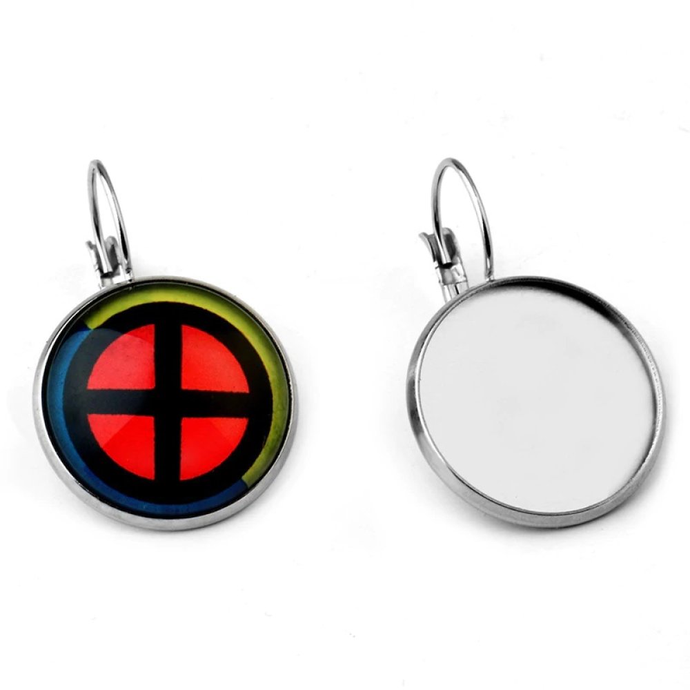 support cabochon acier inoxydable boucle d'oreille 18 mm N&deg;07