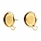 support cabochon rond acier inoxydable boucle d'oreille 12 mm Dor&eacute; 01