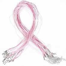 Collier ruban organza N&deg;03 et cordon enduit cir&eacute;