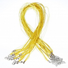 Collier ruban organza N&deg;05 et cordon enduit cir&eacute;
