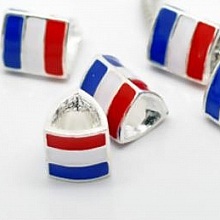 Perle N&deg;0001 Drapeau Email Tricolore Compatible