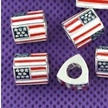 Perle N&deg;0002 Drapeau Email Tricolore Compatible