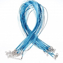 Collier ruban organza N&deg;08 et cordon enduit cir&eacute;